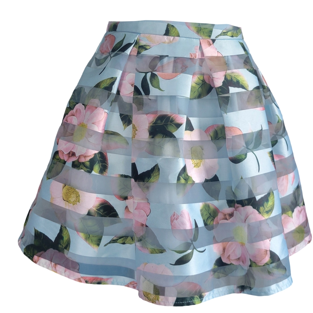 Papaya Blue Bubble Mini Skirt Cocktail